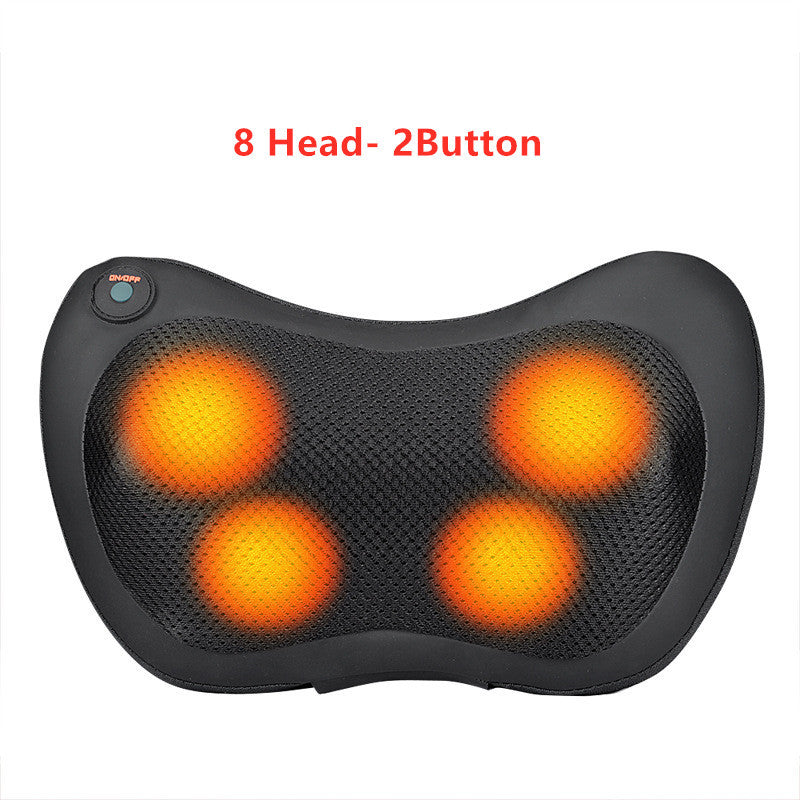 Buy Center Premium-Neck Massager Home Car Neck Cervical Massage Electric Multifunctional Massage Pillow Waist Back Relaxation Device Black1 8head 2button