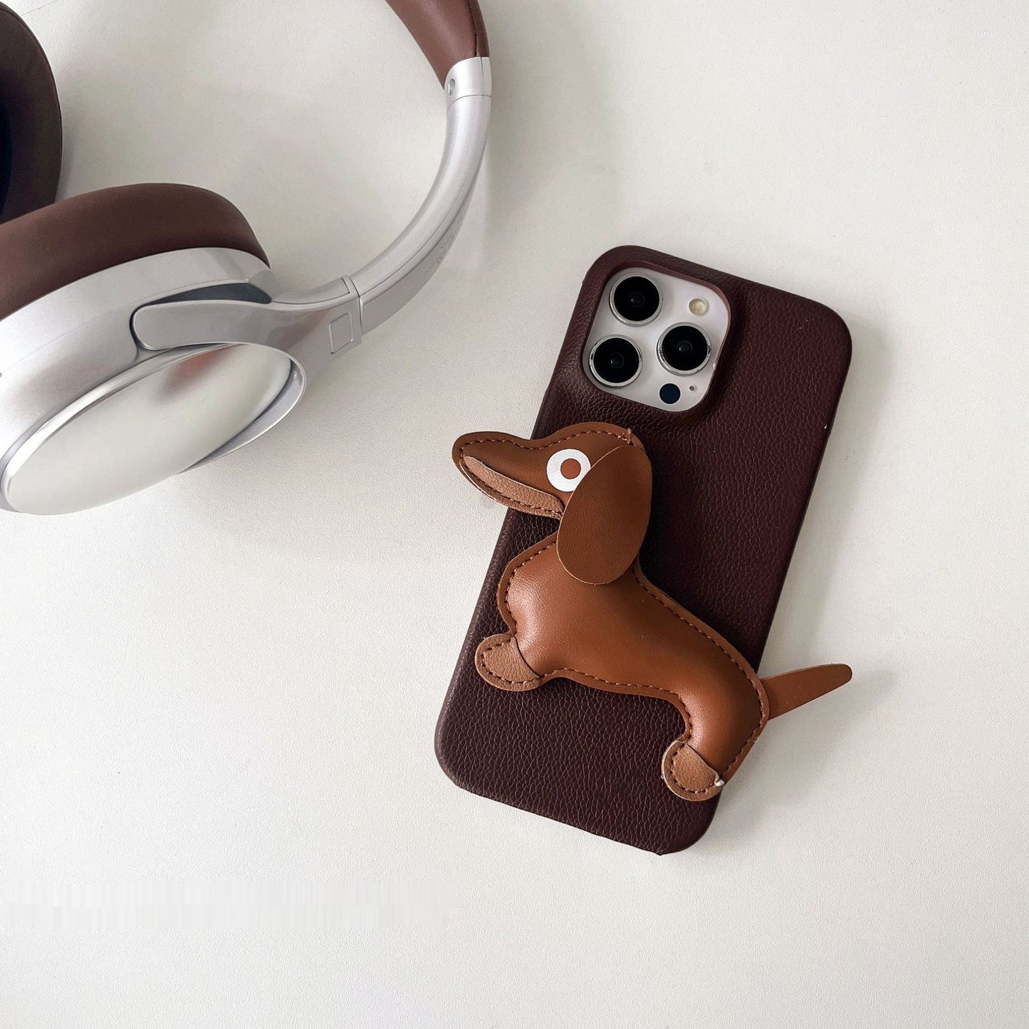 Creative Three-dimensional Leather Sausage Dog Phone Case Buy Center