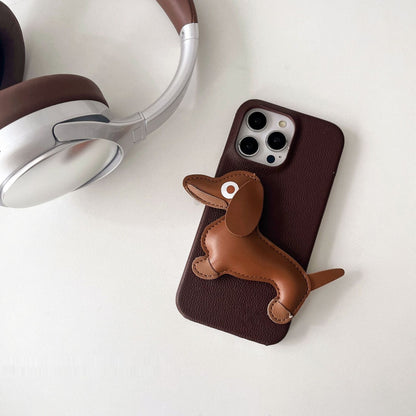 Creative Three-dimensional Leather Sausage Dog Phone Case Buy Center