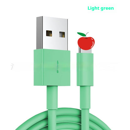 Hot New Items at Buy Center: Color Data Cable Multi-color Charging Cable TPE Material Anti-break Light Green