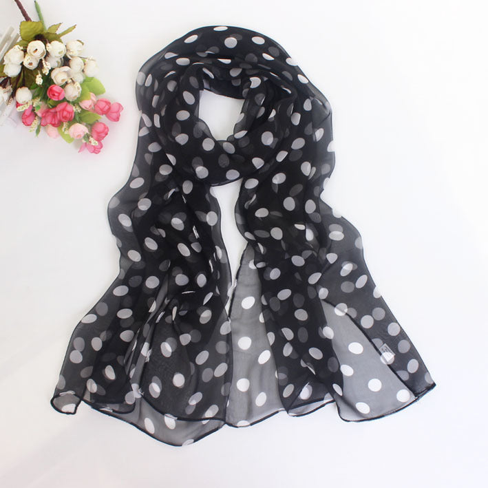 Polka Dot Scarf Bright Red Scarf Polka Dot Thin Chiffon Sunscreen Shawl Buy Center