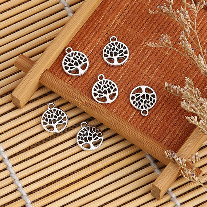 New Retro Alloy Butterfly Hollow Lucky Tree And Other Multi-element Carving Pattern Small Pendant