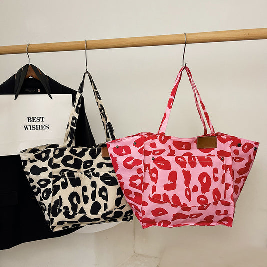 Popular Leopard Print Large Capacity Nylon Canvas Tote Dot Bag | Bags & Shoes2 | Buy Center