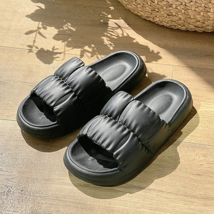 Women Home Shoes Bathroom Slippers Soft Sole Slides Summer Beach Shoes Cyberblack