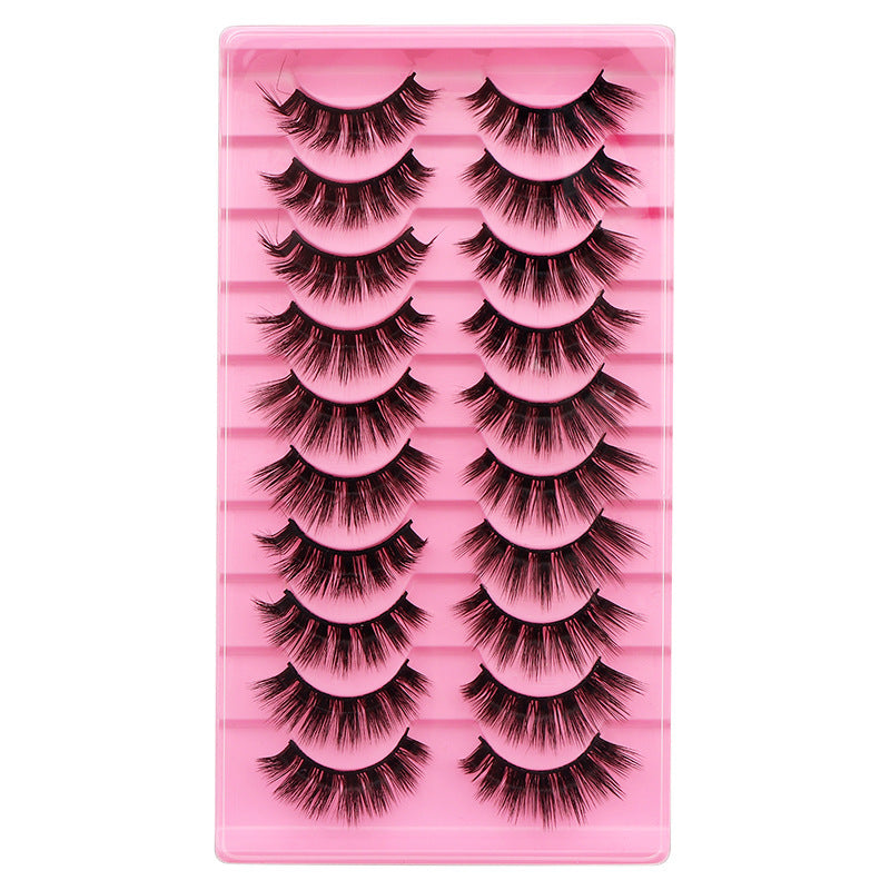 10 Pairs Of False Eyelashes With Natural And Thick Curl