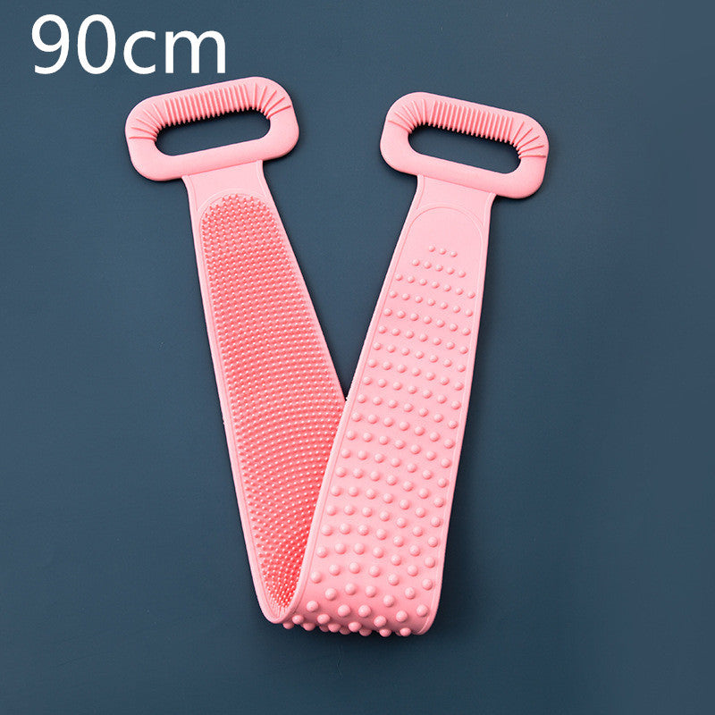 Hot New Items at Buy Center: Bath Towel Silicone Rubbing Back Towel Pink90cm