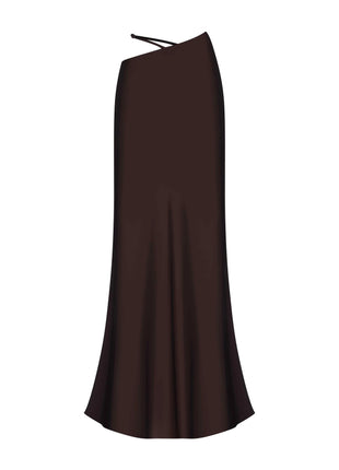 Solid Color Hollow-out Bodycon Maxi Skirt