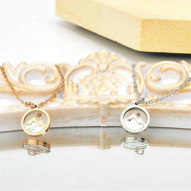 Buy Center Special-Shell Mustard Seed Stainless Steel Necklace