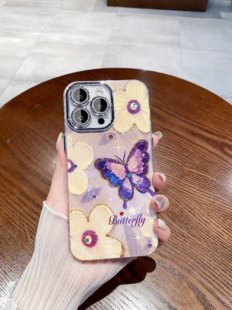 Buy Center Exclusive Offer-Blue Light Oil Painting Flower Phone Case