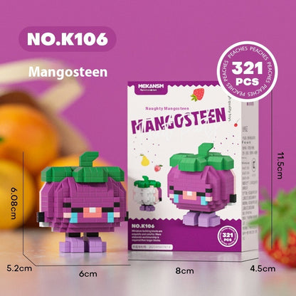 Fresh on the Scene at Buy Center: Puzzle Small Particles Assembled Fruit Building Blocks Toy K106 Mangosteen