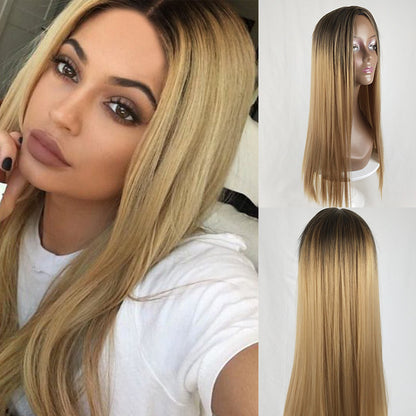 Cheveux longs et raides, dégradé tendance, faux cheveux