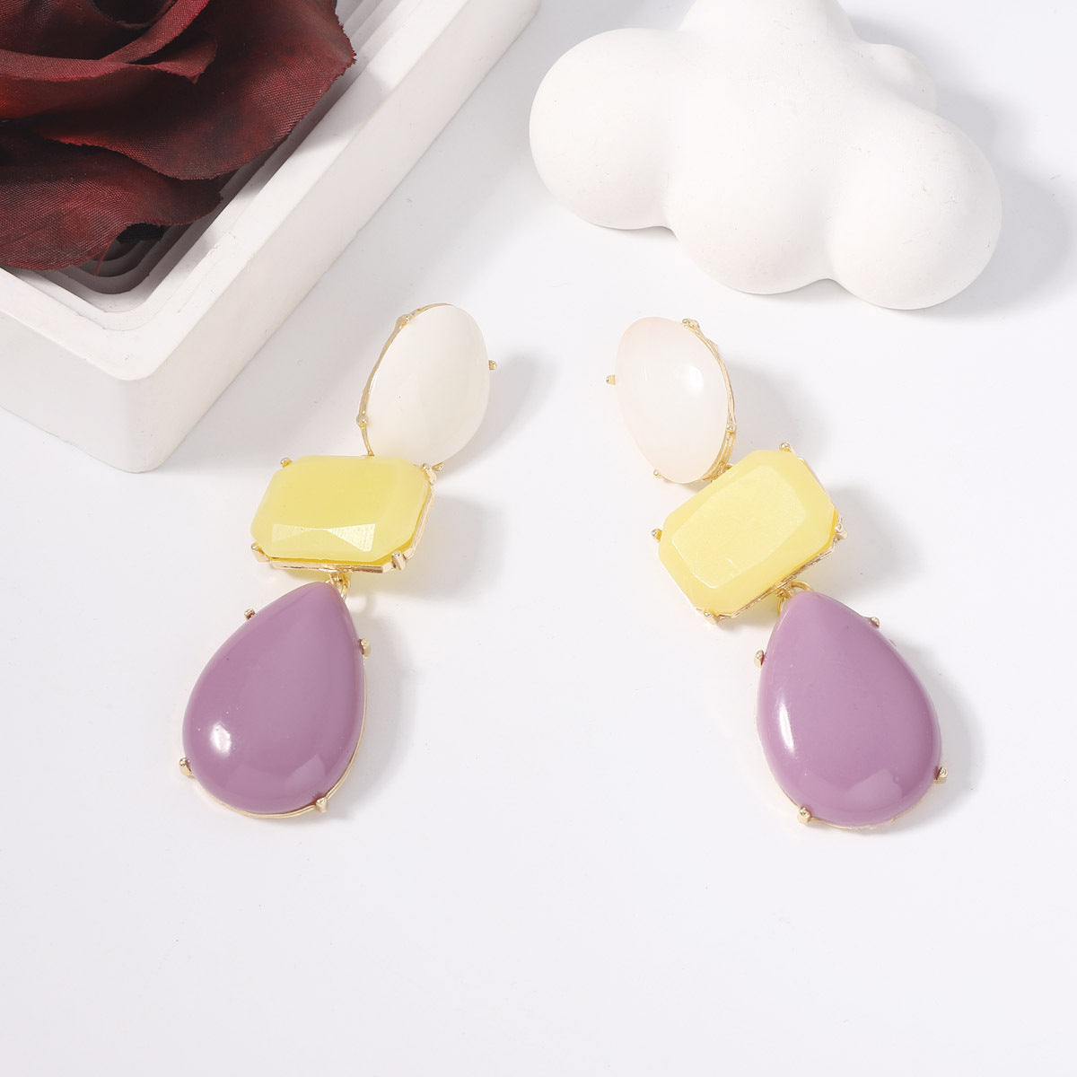 Buy Center Deal-Fashion Jelly Color Water Drop Long Color Earrings Figure1