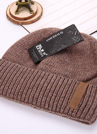 Plus velvet thick double layer men's wool hat