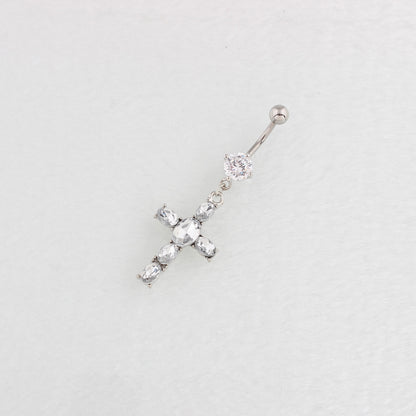 Newly Arrived at Buy Center: Women's Zircon Cross Puncture Navel Stud