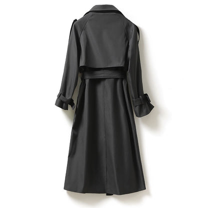 Women's Mid-length Trench Coat Lady Temperamental Overcoat Buy Center