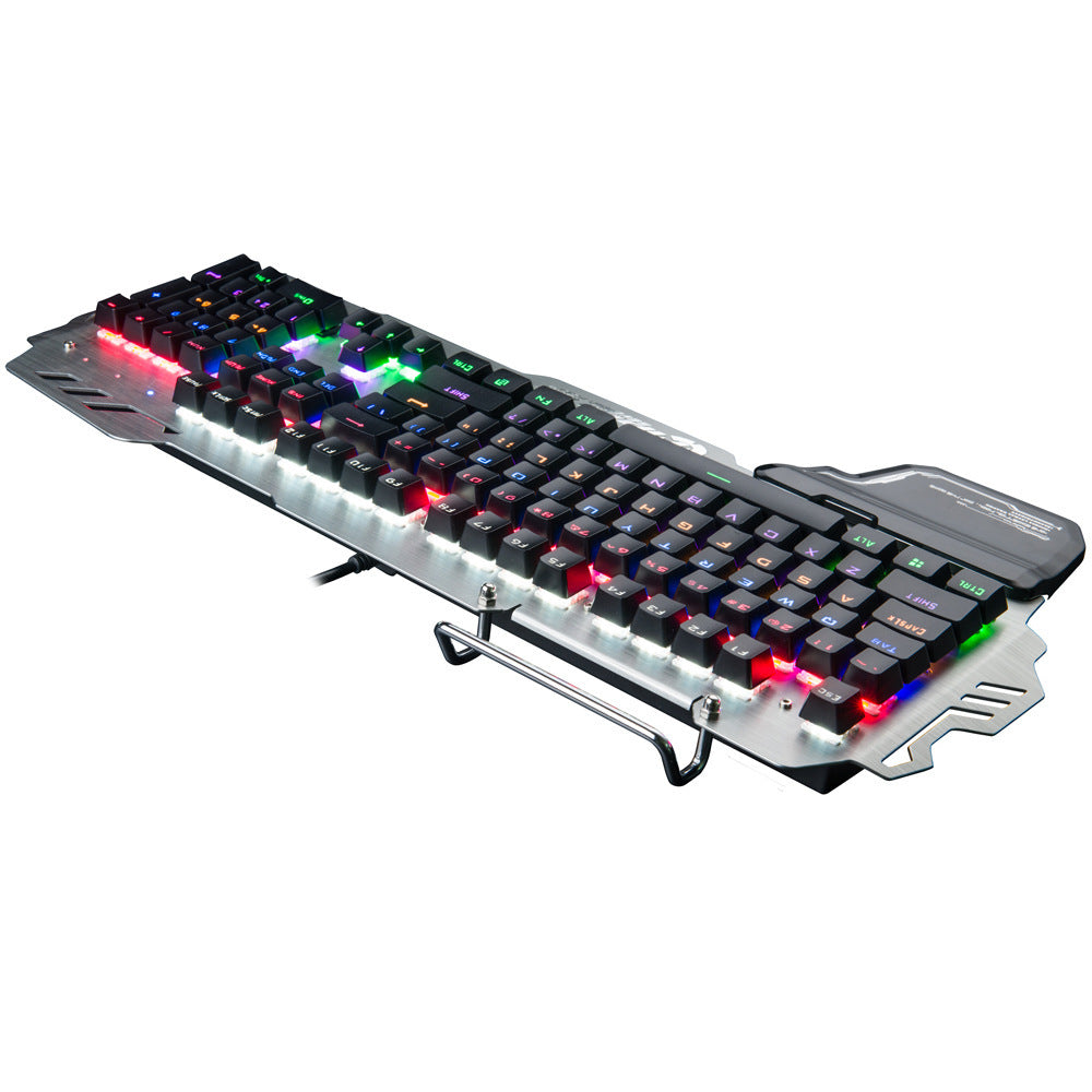 Green Axis Metal Panel With Wrist Splint Wired Professional Gaming Keyboard