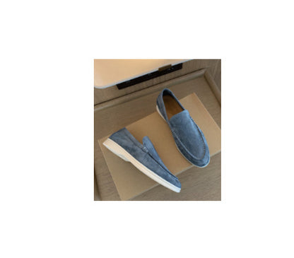 Now Available at Buy Center: Men's Loafers Summer Casual Frost Flat Shoes Slip-on Driving Shoes Grayish blue