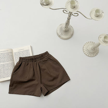 Hot New Items at Buy Center: Elastic Capri Pants Girls' Korean Style Caramel