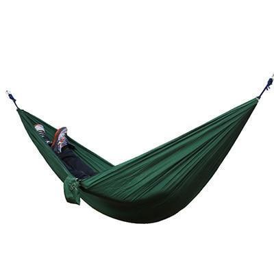 Backpacking Hammock - Portable Nylon Parachute Outdoor Double Hammock Deep green