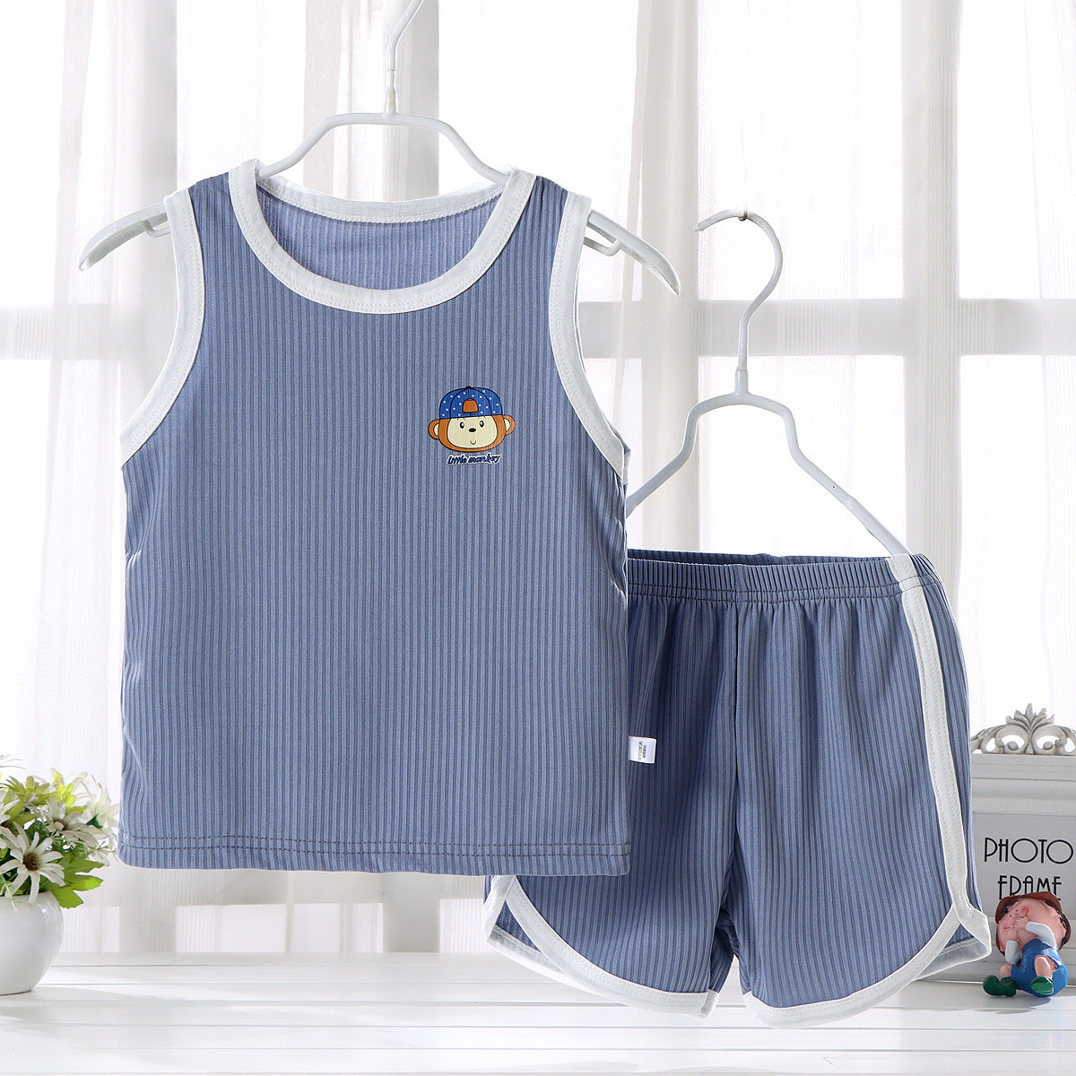 Fresh Arrivals at Buy Center: Children's Quick Drying Clothes Vest Suit Summer Ice Silk Gray