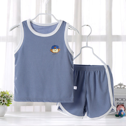 Fresh Arrivals at Buy Center: Children's Quick Drying Clothes Vest Suit Summer Ice Silk Gray