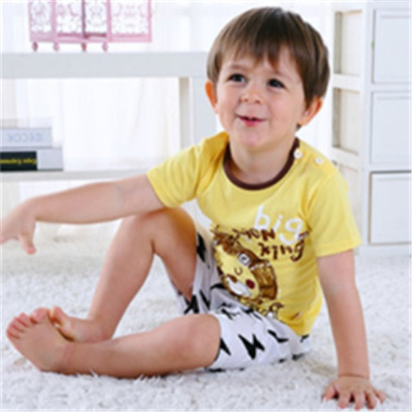 Cartoon Clothing Baby Boy Summer Clothes T-shirt Baby Girl Casual Clothing Sets Lion