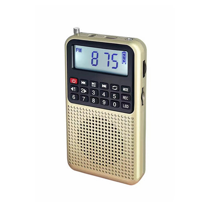 Fresh Arrivals at Buy Center: Radio Small FM High Sound Quality Multi-function Charging Bluetooth Subwoofer Large Function Card-type Storytelling Machine Gold