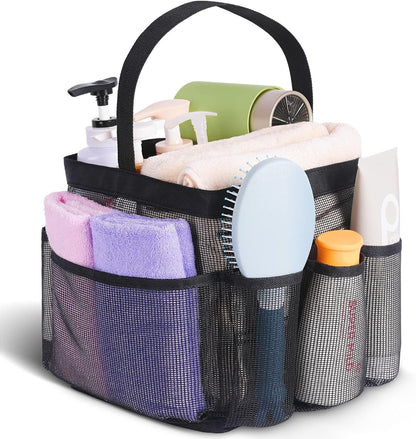 New at Buy Center: Beach Mesh Toiletry Bag Buggy Bag Handbag 8 Mesh Pockets Black 18X14X20cm 1pcs