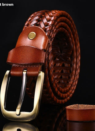 Leather Pin Buckle Handmade Couple's Pant Trendy Casual Belt