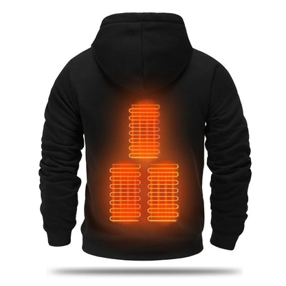 Sweat à capuche chauffant USB brossé pour homme