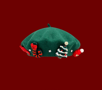 Christmas Atmosphere Beret Children's Autumn And Winter Sweet Wool Buy Center