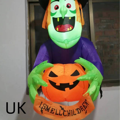 Just Arrived at Buy Center: Halloween Climbing Window Witch Holding Pumpkin Inflation Model UK