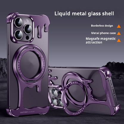 Fresh on the Scene at Buy Center: Liquid Frameless Nude Feel Phone Case Magnetic Bracket Purple