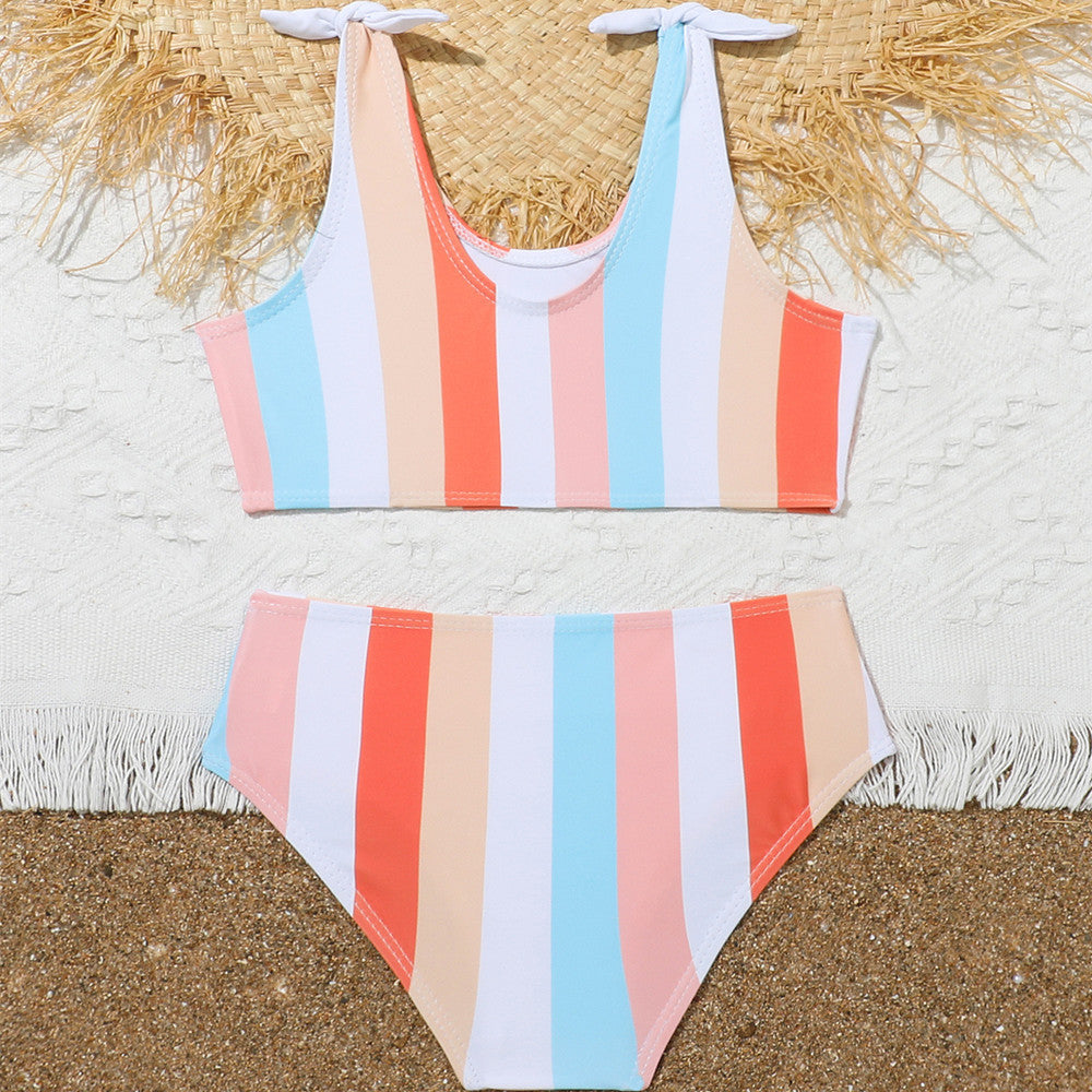 Newly Released at Buy Center: Girls' Comfortable And Cute Printed Seaside Vacation Swimsuit