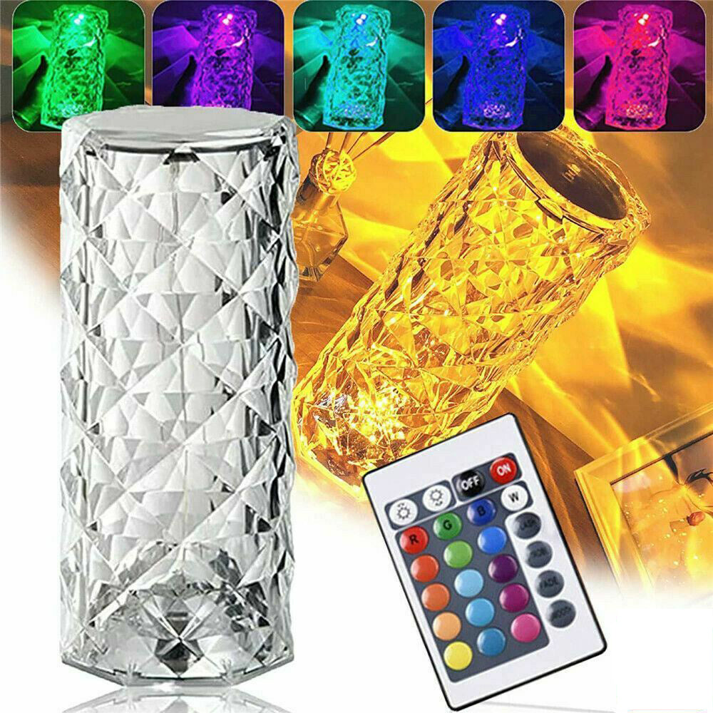 LED Crystal Table Lamp Diamond Rose Night Light Touch Atmosphere &Remote Control | Home Improvement2 | Buy Center