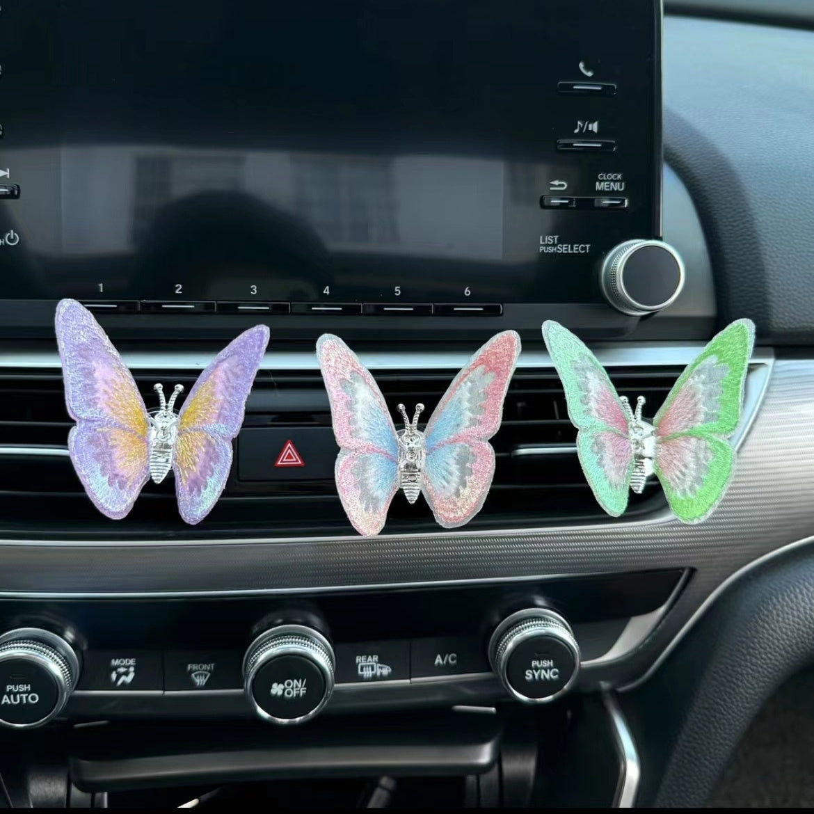 Just Arrived at Buy Center: Moving Embroidery Butterfly Center Console Air Outlet Decoration Healing Series Car Accessories