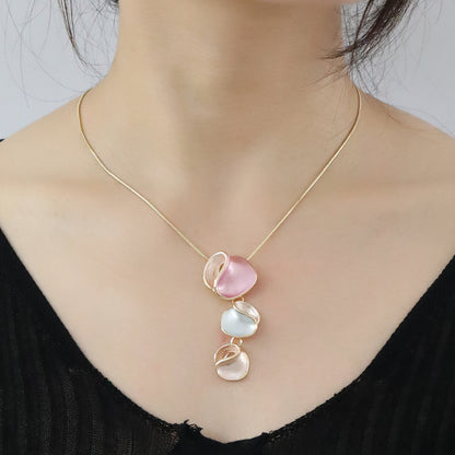 Irregular Alloy Color Painting Oil Thin Coating Creative Necklace Buy Center