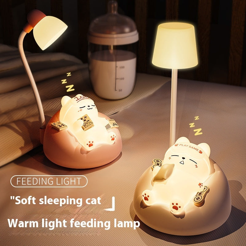 Hot New Items at Buy Center: Creative Sleeping Cat Small Night Lamp Night Charging Pat Lamp