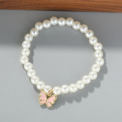 Collier papillon ornemental en perles pour femmes, bracelet, bague, boucles d'oreilles, costume