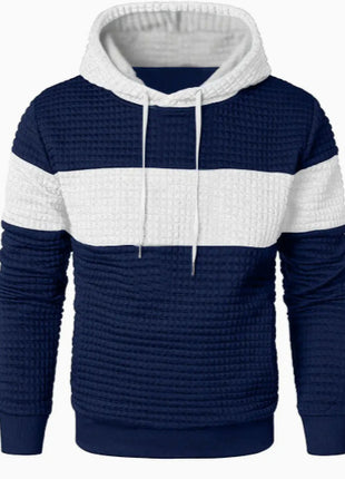 Pull à capuche à manches longues et cordon de serrage pour homme