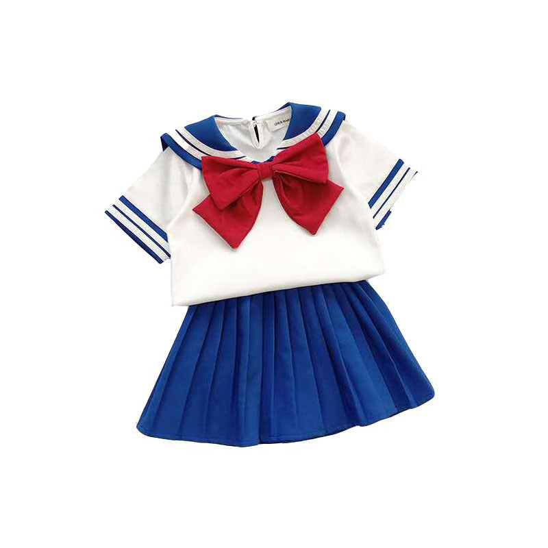 Fresh on the Scene at Buy Center: Cartoon College Style Kindergarten Bow Children Suit