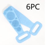 Hot New Items at Buy Center: Bath Towel Silicone Rubbing Back Towel 6PC Blue 60cm