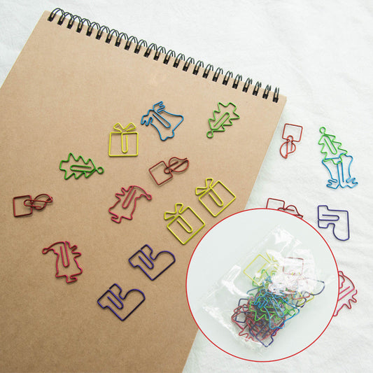 Newly Arrived at Buy Center: Christmas Creative Special-shaped Color Paper Clips 18 Pieces Christmas series