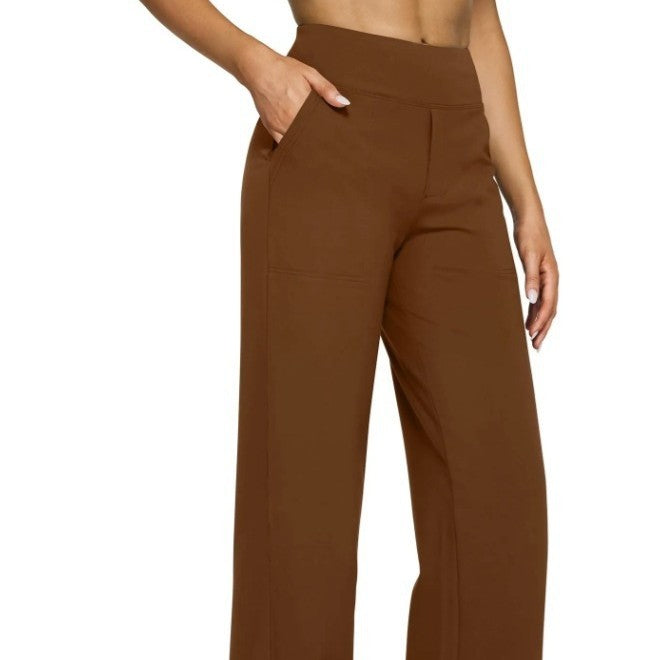 Pocket Knitted Straight High Waist Trousers Buy Center