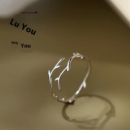 New Antlers Ring Female Special-interest Design Ins Simple