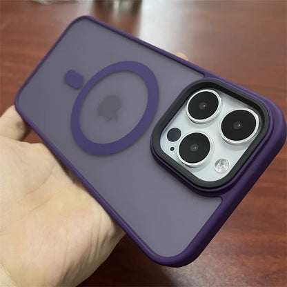 Just Arrived at Buy Center: Simple Solid Color Magnetic Skin-absorbing Frosted Phone Case Dark Purple