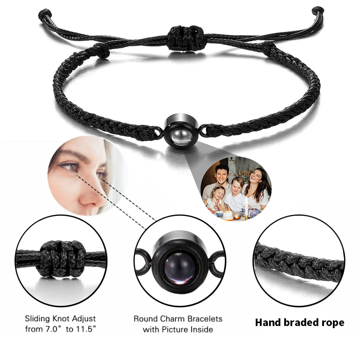 Buy Center Hot Pick-Alloy Photo Projection Bracelet Circular Color Braided Projection Photo