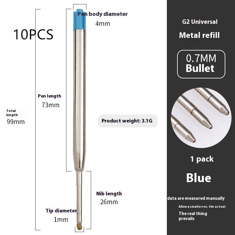 Newly Released at Buy Center: Metal Refill Total Length 99mm Metal Ball Point Pen Core 10pcsBlue