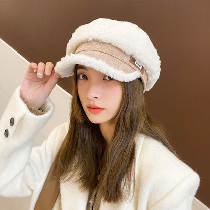 Autumn And Winter Woolen Thick Warm Peaked Cap Buy Center