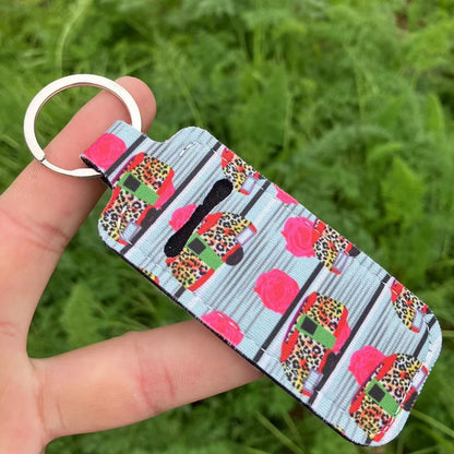 Buy Center Excellence-Printed Leopard Print SUNFLOWER Snake Pattern Women's Lipstick Pack Sets Of Key Chain Creative Perfume Bag Leopard Car 1PCS